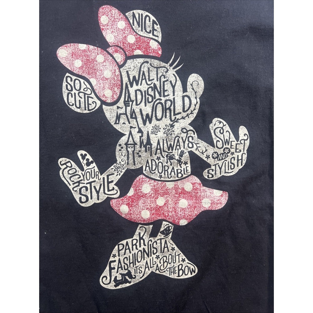 Disney Parks Minnie Mouse Outline Walt Disney World Black T-shirt Large - Picture 3 of 6